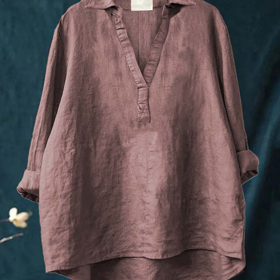 Andrea | Elegáns Nyári Vászon Blúz