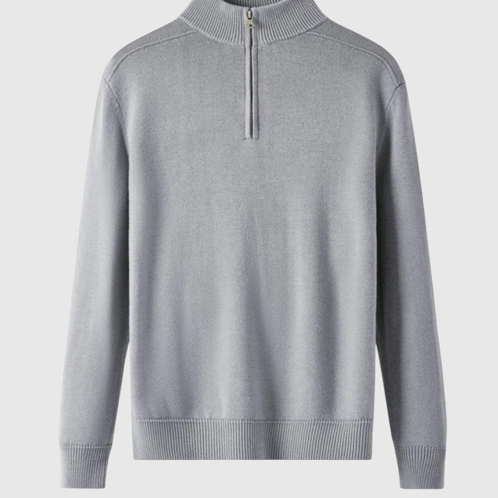 Jenő - Merinó gyapjú pulóver cipzárral Capri