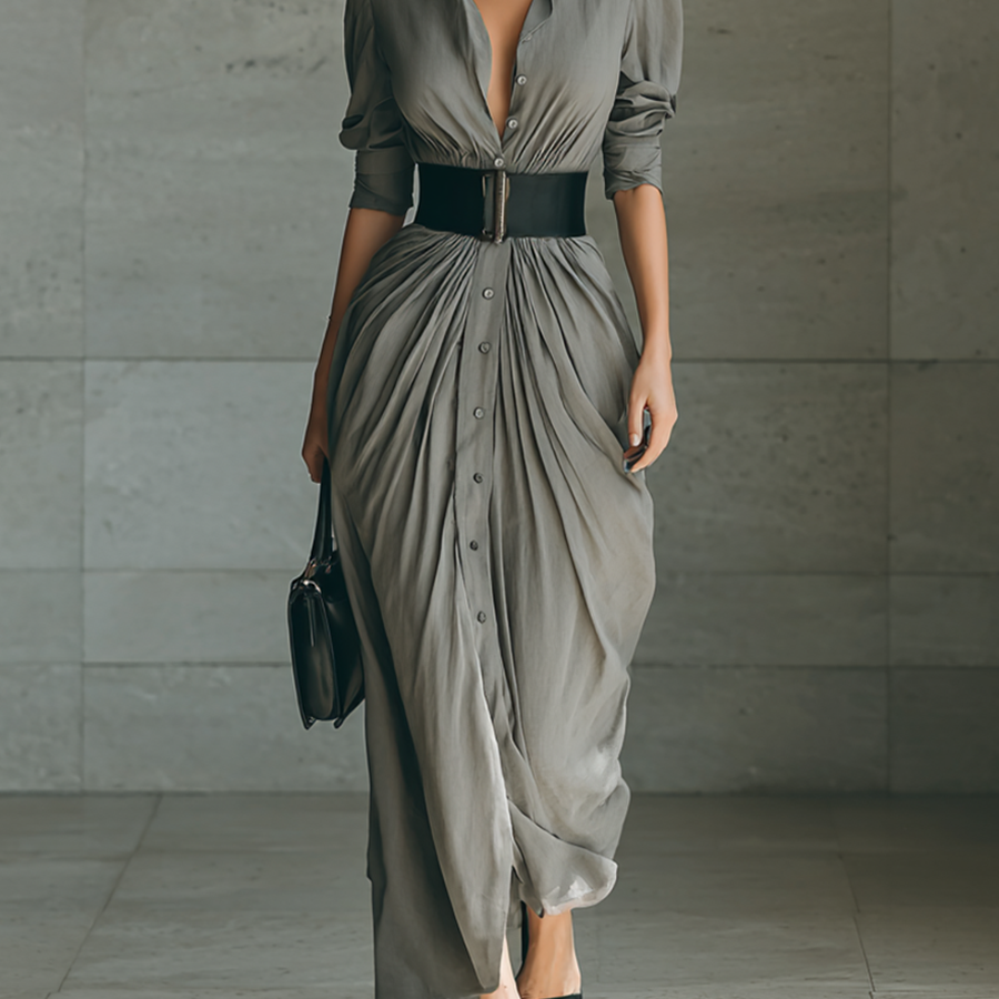 Zahara | Hosszú pliszírozott ruha