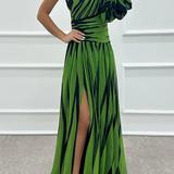 Shiloh - Elegáns Csíkos Maxi Ruha Egy Vállal