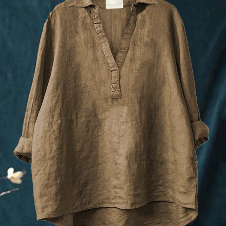 Andrea | Elegáns Nyári Vászon Blúz