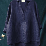 Andrea | Elegáns Nyári Vászon Blúz