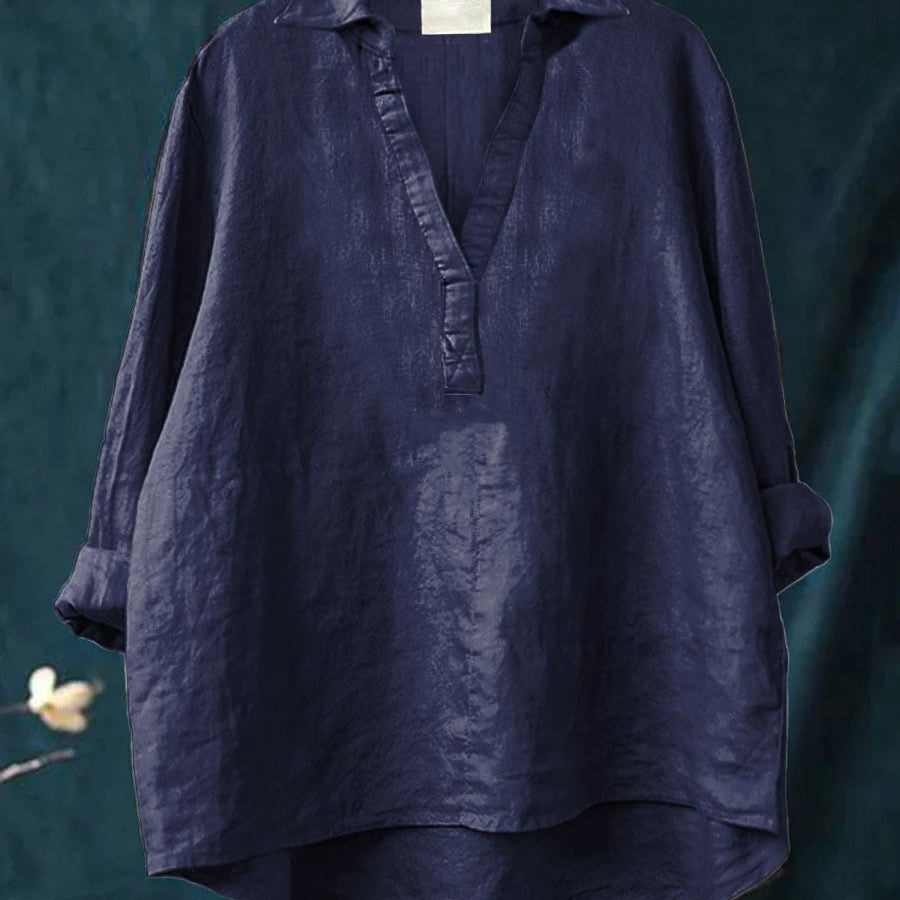 Andrea | Elegáns Nyári Vászon Blúz