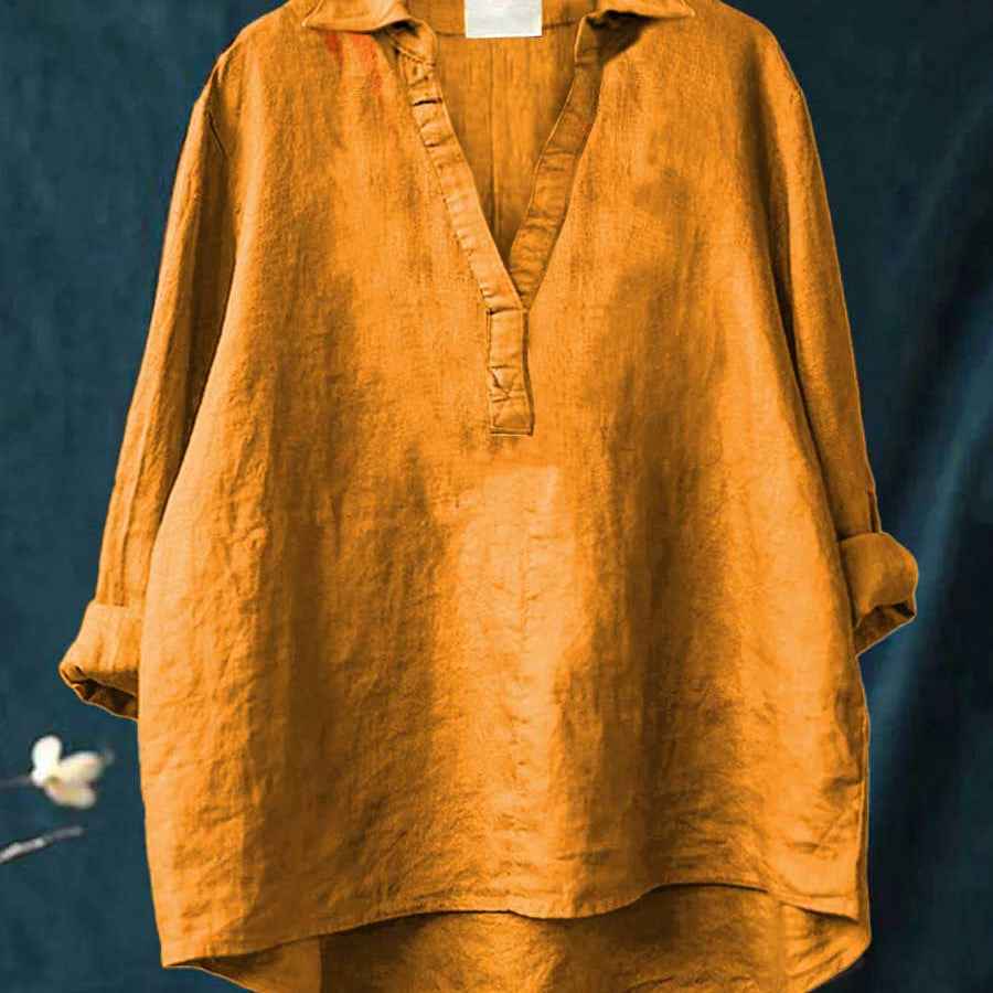 Andrea | Elegáns Nyári Vászon Blúz