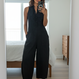 Vitoria | Minimalista fekete vászon overall