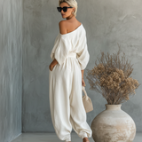 Linen Szett Off-Shoulder Nadrág