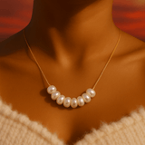 Olivia | Collana di Perle con Bordo Dorato