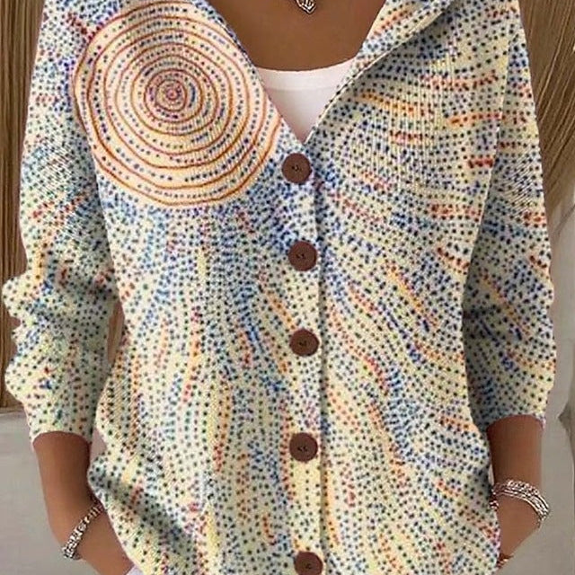 Tímea - Színes patchwork kapucnis kardigán