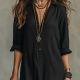 Alessia - Maxi fekete ruha gombokkal