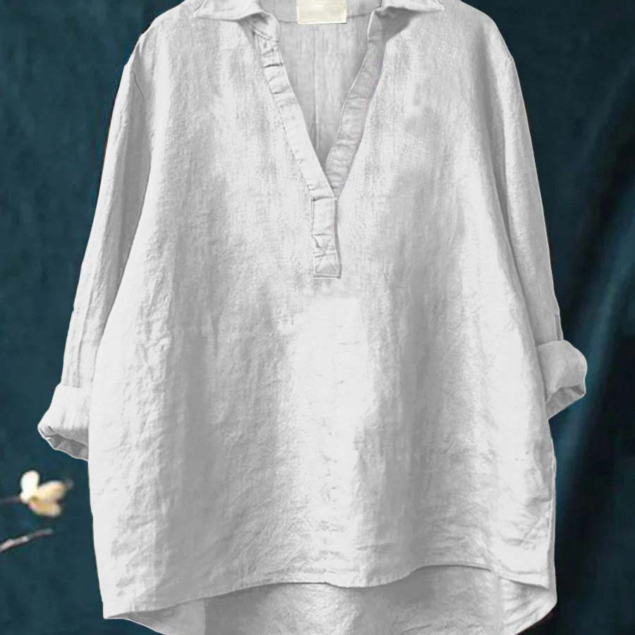 Andrea | Elegáns Nyári Vászon Blúz