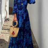 Francesca - Virágmintás, hosszú, off-the-shoulder ruha
