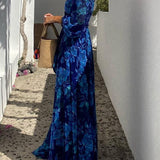 Francesca - Virágmintás, hosszú, off-the-shoulder ruha