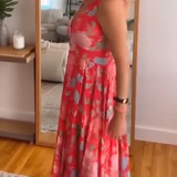 Anna - Elegáns Virágmintás V-nyakú Ruha